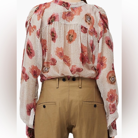 rag & bone Carla Floral Silk Blend Top XS - Picture 3 of 10